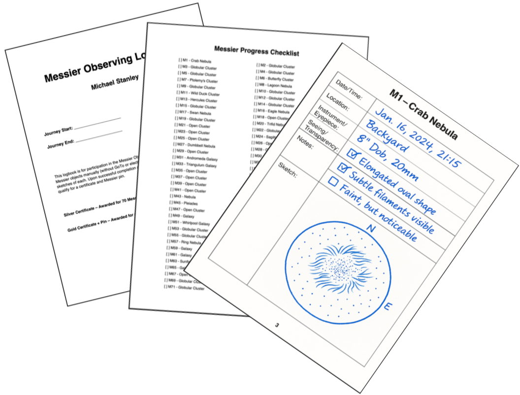 Messier Logbook Preview